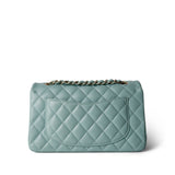 CHANEL Handbag Blue 20C Tiffany Blue Caviar Quilted Classic Flap Small Light Gold Hardware -Knockoff
