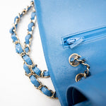 CHANEL Handbag Blue 20S Blue Caviar Quilted Classic Flap Medium Light Gold Hardware -Knockoff
