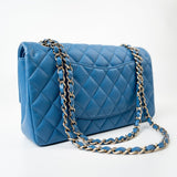 CHANEL Handbag Blue 20S Blue Caviar Quilted Classic Flap Medium Light Gold Hardware -Knockoff
