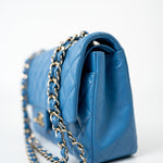 CHANEL Handbag Blue 20S Blue Caviar Quilted Classic Flap Medium Light Gold Hardware -Knockoff
