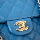 CHANEL Handbag Blue 20S Blue Caviar Quilted Classic Flap Medium Light Gold Hardware -Knockoff
