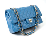 CHANEL Handbag Blue 20S Blue Caviar Quilted Classic Flap Medium Light Gold Hardware -Knockoff
