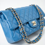 CHANEL Handbag Blue 20S Blue Caviar Quilted Classic Flap Medium Light Gold Hardware -Knockoff
