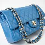 CHANEL Handbag Blue 20S Blue Caviar Quilted Classic Flap Medium Light Gold Hardware -Knockoff
