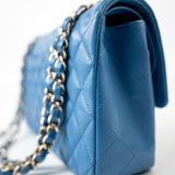 CHANEL Handbag Blue 20S Blue Caviar Quilted Classic Flap Medium Light Gold Hardware -Knockoff
