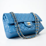 CHANEL Handbag Blue 20S Blue Caviar Quilted Classic Flap Medium Light Gold Hardware -Knockoff
