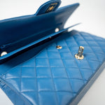 CHANEL Handbag Blue 20S Blue Caviar Quilted Classic Flap Medium Light Gold Hardware -Knockoff
