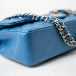 CHANEL Handbag Blue 20S Blue Caviar Quilted Classic Flap Medium Light Gold Hardware -Knockoff
