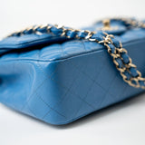 CHANEL Handbag Blue 20S Blue Caviar Quilted Classic Flap Medium Light Gold Hardware -Knockoff
