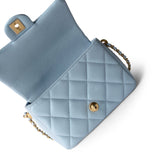 CHANEL Handbag Blue 21K My Perfect Bag Light Blue Caviar Quilted Aged Gold Hardware -Knockoff
