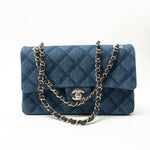 CHANEL Handbag Blue 22B Denim Classic Double Flap Medium Light Gold Hardware -Knockoff
