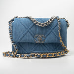 CHANEL Handbag Blue 22P Denim 19 Flap Small Mixed Hardware -Knockoff
