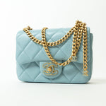 CHANEL Handbag Blue 22P Light Blue Mini Square Enamel Lambskin pending CC  AGHW -Knockoff
