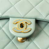 CHANEL Handbag Blue 22P Light Blue Mini Square Enamel Lambskin pending CC  AGHW -Knockoff
