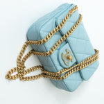 CHANEL Handbag Blue 22P Light Blue Mini Square Enamel Lambskin pending CC  AGHW -Knockoff
