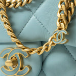 CHANEL Handbag Blue 22P Light Blue Mini Square Enamel Lambskin pending CC  AGHW -Knockoff
