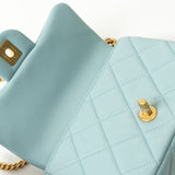 CHANEL Handbag Blue 22P Light Blue Mini Square Enamel Lambskin pending CC  AGHW -Knockoff
