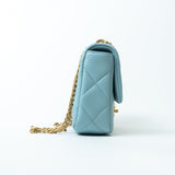 CHANEL Handbag Blue 22P Light Blue Mini Square Enamel Lambskin pending CC  AGHW -Knockoff
