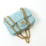 CHANEL Handbag Blue 22P Light Blue Mini Square Enamel Lambskin pending CC  AGHW -Knockoff
