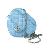 CHANEL Handbag Blue 22S CC In Love Blue Lambskin Quilted Large Heart Bag Light Gold Hardware -Knockoff
