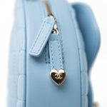 CHANEL Handbag Blue 22S CC In Love Blue Lambskin Quilted Large Heart Bag Light Gold Hardware -Knockoff
