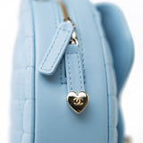 CHANEL Handbag Blue 22S CC In Love Blue Lambskin Quilted Large Heart Bag Light Gold Hardware -Knockoff
