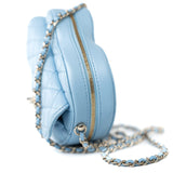 CHANEL Handbag Blue 22S CC In Love Blue Lambskin Quilted Large Heart Bag Light Gold Hardware -Knockoff
