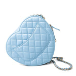 CHANEL Handbag Blue 22S CC In Love Blue Lambskin Quilted Large Heart Bag Light Gold Hardware -Knockoff
