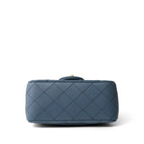 CHANEL Handbag Blue 23K Blue Lambskin Quilted Mini Square Pearl Crush Antique Gold Hardware -Knockoff
