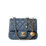 CHANEL Handbag Blue 23K Blue Lambskin Quilted Mini Square Pearl Crush Antique Gold Hardware -Knockoff
