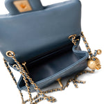 CHANEL Handbag Blue 23K Blue Lambskin Quilted Mini Square Pearl Crush Antique Gold Hardware -Knockoff
