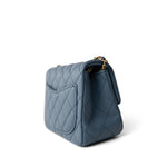 CHANEL Handbag Blue 23K Blue Lambskin Quilted Mini Square Pearl Crush Antique Gold Hardware -Knockoff
