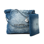 CHANEL Handbag Blue 23P Denim Quilted 22 Small Drawstring Bag -Knockoff
