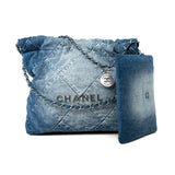 CHANEL Handbag Blue 23P Denim Quilted 22 Small Drawstring Bag -Knockoff
