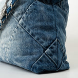 CHANEL Handbag Blue 23P Denim Quilted 22 Small Drawstring Bag -Knockoff
