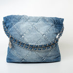 CHANEL Handbag Blue 23P Denim Quilted 22 Small Drawstring Bag -Knockoff
