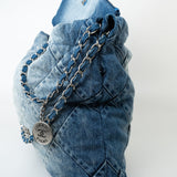 CHANEL Handbag Blue 23P Denim Quilted 22 Small Drawstring Bag -Knockoff
