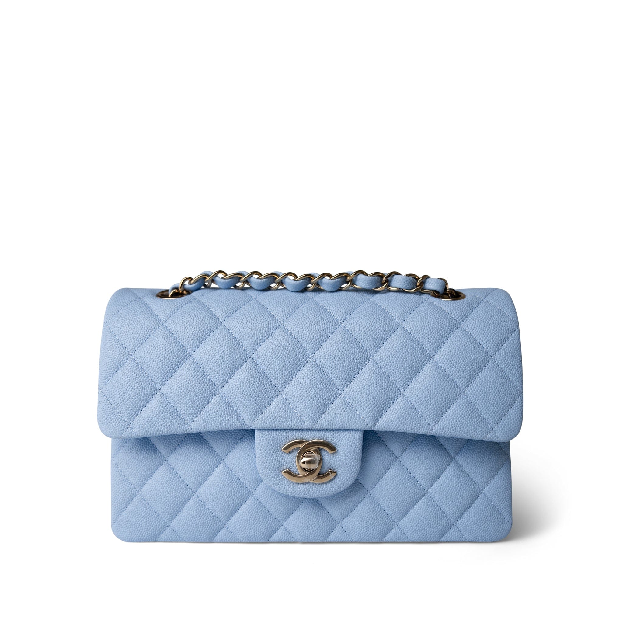 CHANEL Handbag blue 23P Light Blue Classic Flap Small Light Gold Hardware -Knockoff
