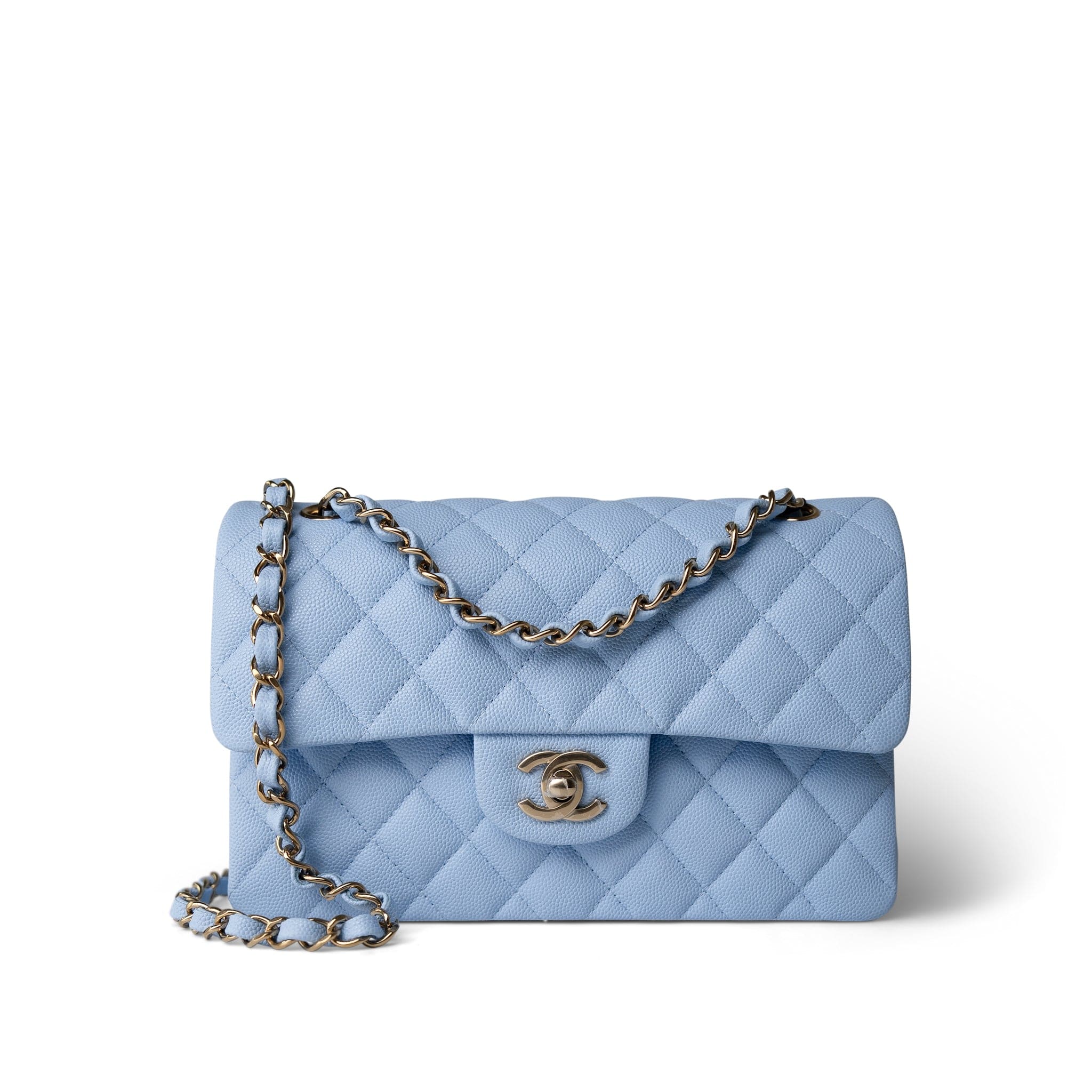 CHANEL Handbag blue 23P Light Blue Classic Flap Small Light Gold Hardware -Knockoff
