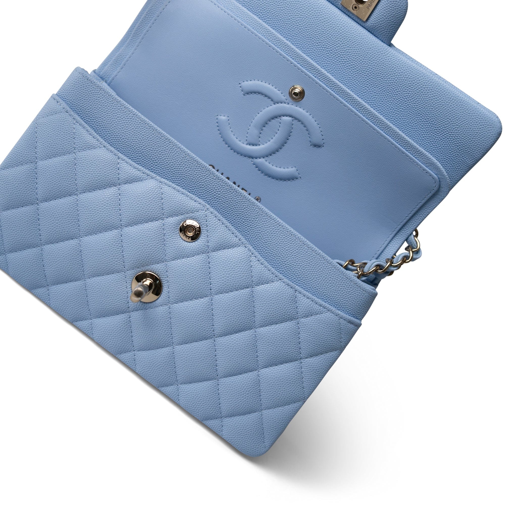 CHANEL Handbag blue 23P Light Blue Classic Flap Small Light Gold Hardware -Knockoff
