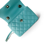 CHANEL Handbag Blue 24C Tiffany Blue Lambskin Quilted Mini Trendy CC Light Gold Hardware -Knockoff
