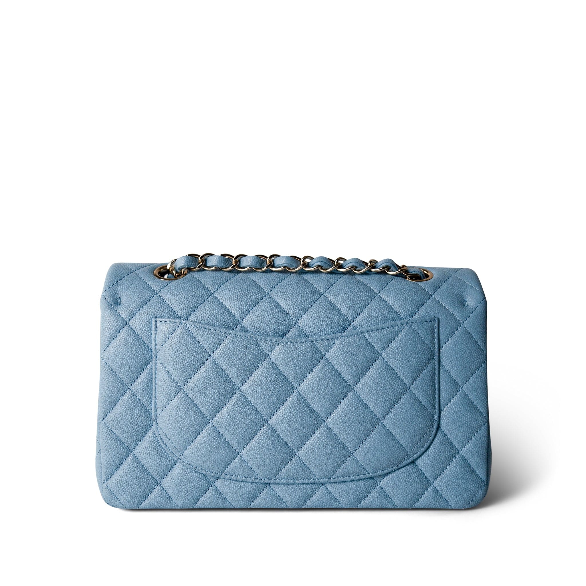 CHANEL Handbag Blue Light Blue Caviar Quilted Classic Flap Small Light Gold Hardware -Knockoff
