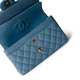 CHANEL Handbag Blue Light Blue Caviar Quilted Classic Flap Small Light Gold Hardware -Knockoff
