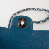 CHANEL Handbag BLUE MINI RECTANGULAR CAVIAR QUILTED SINGLE FLAP SILVER HARDWARE -Knockoff
