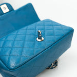 CHANEL Handbag BLUE MINI RECTANGULAR CAVIAR QUILTED SINGLE FLAP SILVER HARDWARE -Knockoff
