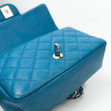 CHANEL Handbag BLUE MINI RECTANGULAR CAVIAR QUILTED SINGLE FLAP SILVER HARDWARE -Knockoff
