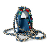 CHANEL Handbag Blue Multicolor Tweed Coco AirPods Case Necklace -Knockoff
