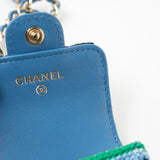 CHANEL Handbag Blue Multicolor Tweed Coco AirPods Case Necklace -Knockoff
