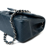 CHANEL Handbag Blue Navy Blue Caviar Quilted Mini Square Single Flap Silver Hardware -Knockoff
