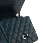 CHANEL Handbag Blue Navy Blue Caviar Quilted Mini Square Single Flap Silver Hardware -Knockoff
